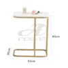 INDISKIE Gold Finish Marble Side Table